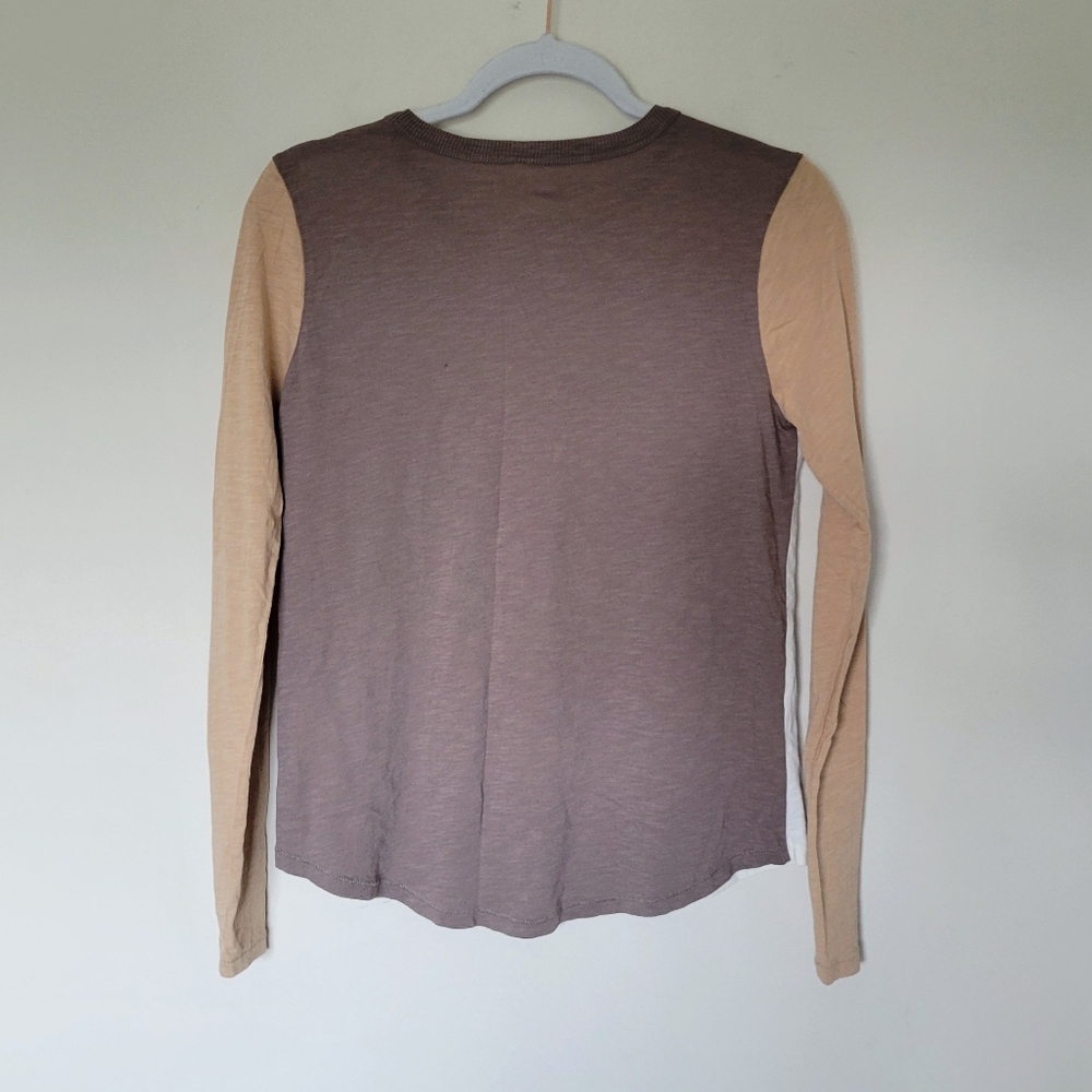 Madewell Whisper Cotton Rib-Crewneck Long-Sleeve Tee in Colorblock - Picture 6 of 9